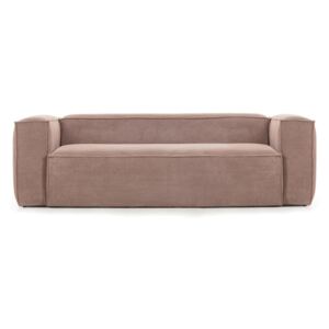 Canapea din catifea La Forma Blok, 210 cm, roz