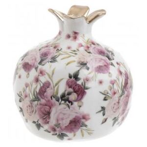 Decoratiune vaza ceramica PINK FLOWERS, 9x9.5 cm