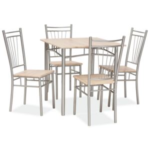 Set scaune masa bucatarie Fit, stejar sonoma/aluminiu