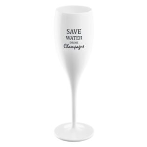 Pahar pentru sampanie Unbreakable Superglas Alb, Save water drink Champagne, 100 ml