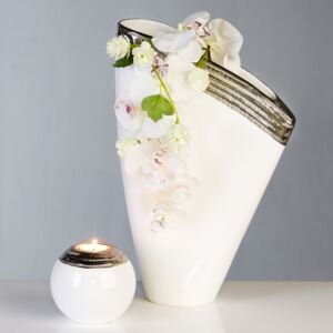 Vaza Penelope ceramica, alb, 40x30 cm