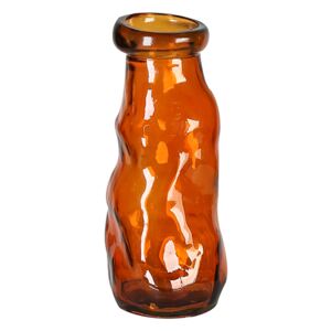 Vaza, sticla reciclata, portocaliu, inaltime 25 cm