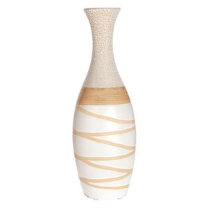 Vaza Claire, ceramica, crem alb, 13,5x13,5x40 cm