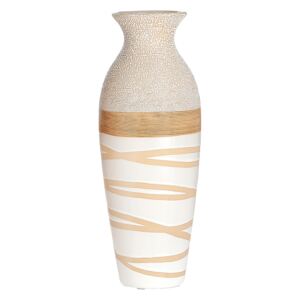 Vaza Claire, ceramica, crem alb, 13x13x34,5 cm