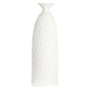 Vaza Dahlia, ceramica, alb, 11x6x34 cm