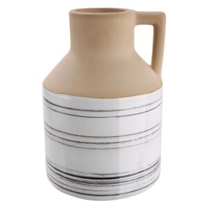 Vaza Bologna, ceramica, bej alb, 14x10 cm