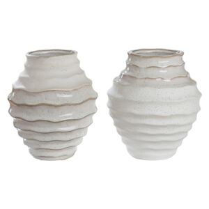 Vaza Granito, ceramica, alb, 14x16x14 cm