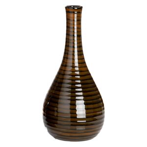 Vaza Halfmoon Tigre, ceramica, maro, 13,5x13,5x30 cm