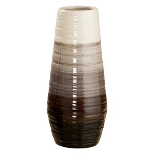 Vaza Volto, ceramica, bej maro, 15,5x15,5x35 cm