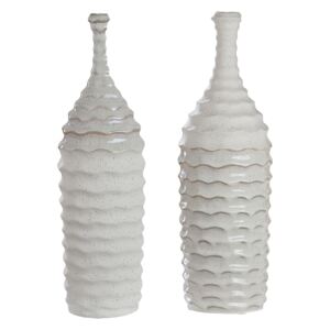 Vaza Granito, ceramica, alb, 14x14x16 cm