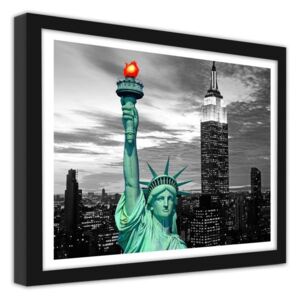 CARO Imagine în cadru - Statue Of Liberty And New York City 50x40 cm Negru