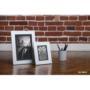Ramă foto cu chenar gri pentru fotografii Styler Lahti, 40 x 50 cm, alb