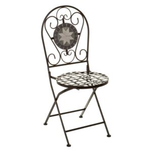 Scaun pliabil multicolor din metal si ceramica pentru exterior Poise Chair Unimasa