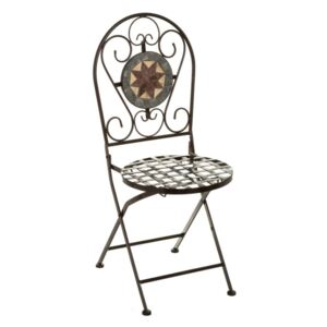 Scaun pliabil multicolor din metal si ceramica pentru exterior Vintage Chair II Unimasa