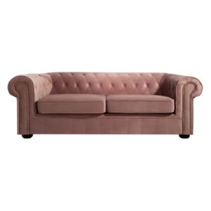 Canapea catifea roz pal 3 locuri 213cm Jillian Velvet Old Pink