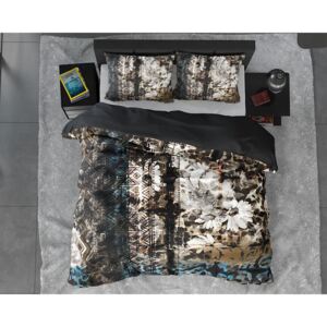 Lenjerie de pat din bumbac satinat, pentru pat dublu DH Satin Wild Aluna, 200 x 200 cm