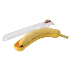 Recipient cu capac pentru banana, din ABS, L22,5xl4,5xH4,5 cm, Joie Monkey Galben