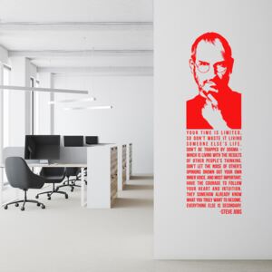 Steve Jobs quote - autocolant de perete Rosu deschis 30 x 100 cm