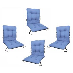 Set 4 Perne sezut/spatar pentru scaun de gradina sau balansoar, 50x50x55 cm, culoare albastru