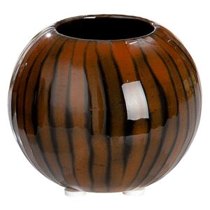Suport lumanare Tigre, ceramica, maro, 9x9x8 cm