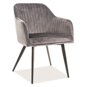 Scaun gri din catifea Elina Velvet Chair | PRIMERA COLLECTION