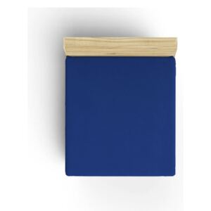 Cearșaf din bumbac Caresso, 90 x 190 cm, albastru închis