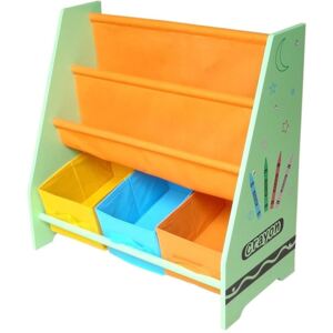 Style - Organizator carti si jucarii cu cadru din lemn Green Crayon