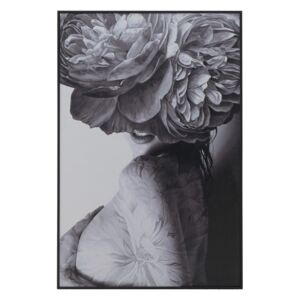 Flower Tablou portret femeie, Canvas, Gri