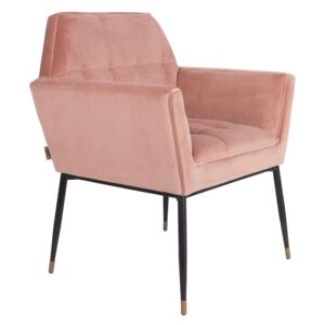 Scaun dining din catifea roz Kate Armchair Pink Clay