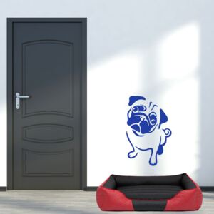 GLIX Pug dog - autocolant de perete Albastru 35 x 55 cm