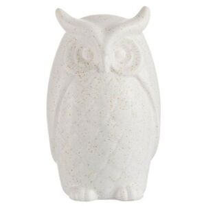 Owl Decoratiune bufnita mare, Ceramica, Alb