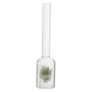 Palm Vaza frunze mic, Sticla, Transparent