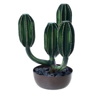 Nesy Floare artificiala cactus ghiveci mediu, Plastic, Verde