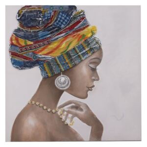 Bonnet Tablou portret femeie, Canvas, Multicolor