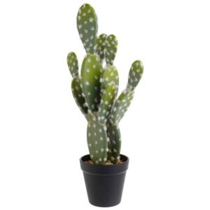 Cactus, Floare artificiala ghiveci, Plastic, Verde