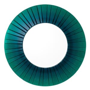 Oglinda rotunda cu rama verde smarald Ø110 cm Lecanto
