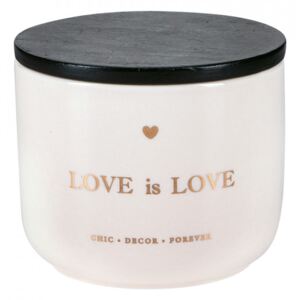 Lumanare cu suport multicolor din ceramica 9 cm Love Is Love Miss Etoile