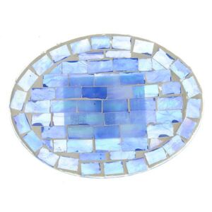 Savoniera mozaic rotunda albastra 15x12 cm