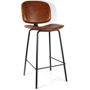 Set de 2 scaune de bar Barto, maro/negre, 101 x 50 x 44 cm