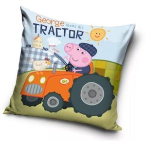 Husă de pernă decorativă Peppa Pig (tractor)