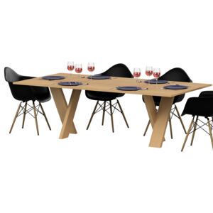 Masa dining lemn masiv de frasin - Genlemen - 140x80 cm
