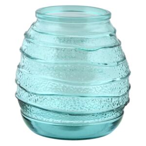 Vază din sticlă reciclată Ego Dekor Organic, înălțime 19 cm, albastru