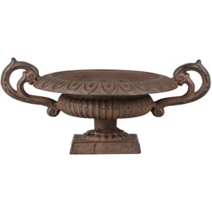 Vas decorativ de gradina, din fonta, French Urn Small Maro Antichizat, L28xl19,8xH12,6 cm