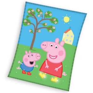 Pătură copii Peppa Pig și George, 110 x 140 cm