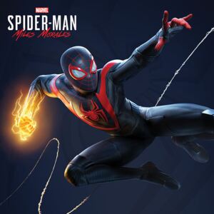 Tablou Canvas Spider-Man Miles Morales - Electric Fist Swing, (40 x 40 cm)