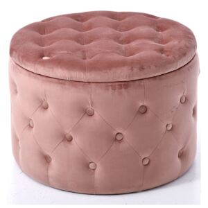 Taburet Pink Velvet cu spatiu depozitare 60 cm x 41 cm
