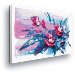 Tablou - Flowers in Pastel Tones 4 x 30x80 cm
