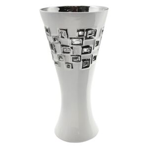 Vaza Torino, ceramica, argintiu alb, 33x17 cm
