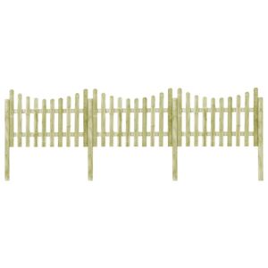 Gard de grădină cu 4 stâlpi, 510x120 cm, lemn de pin tratat