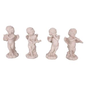 Set 4 statuete decorative din poliresină Antic Line Musiciens, înălțime 22 cm, formă înger